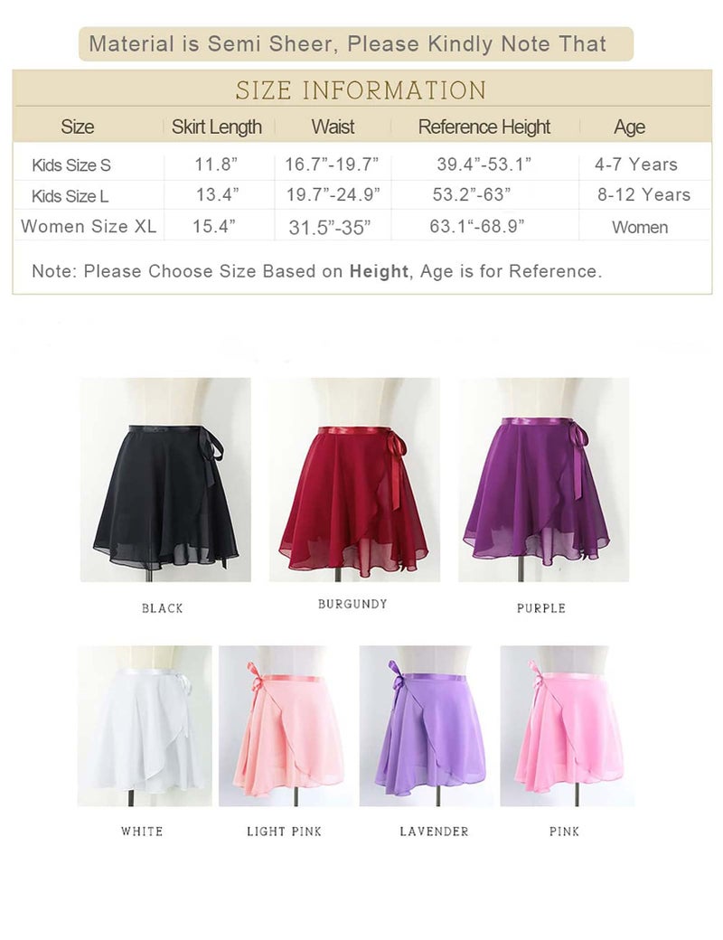 Daydance Navy Girl's Ballet Wrap Skirts Kids Dance Skirts with Waist Tie for Leotards - Image 3